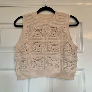 Lucky Brand Cream Knit Crop Top